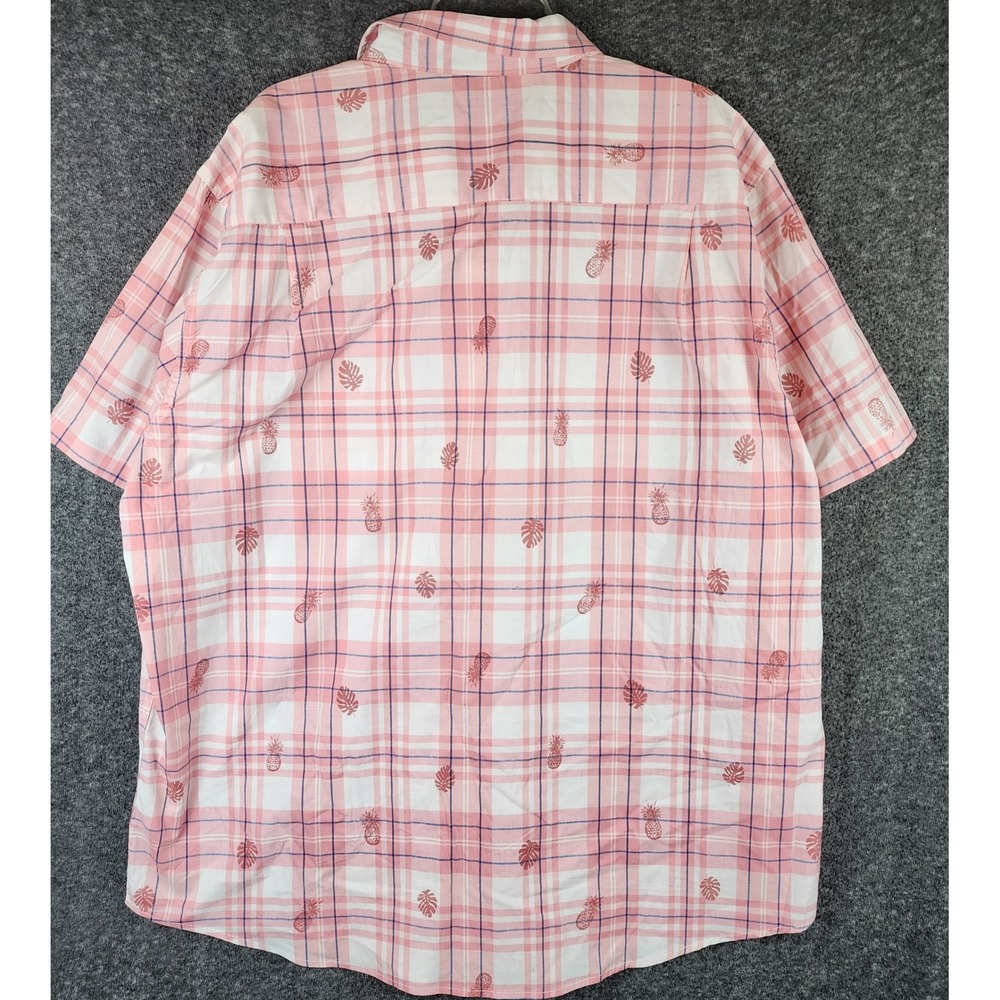 Saddlebred Shirt Mens XLT Classic Fit Rose Herb Pink Plaid Pineapple NEW